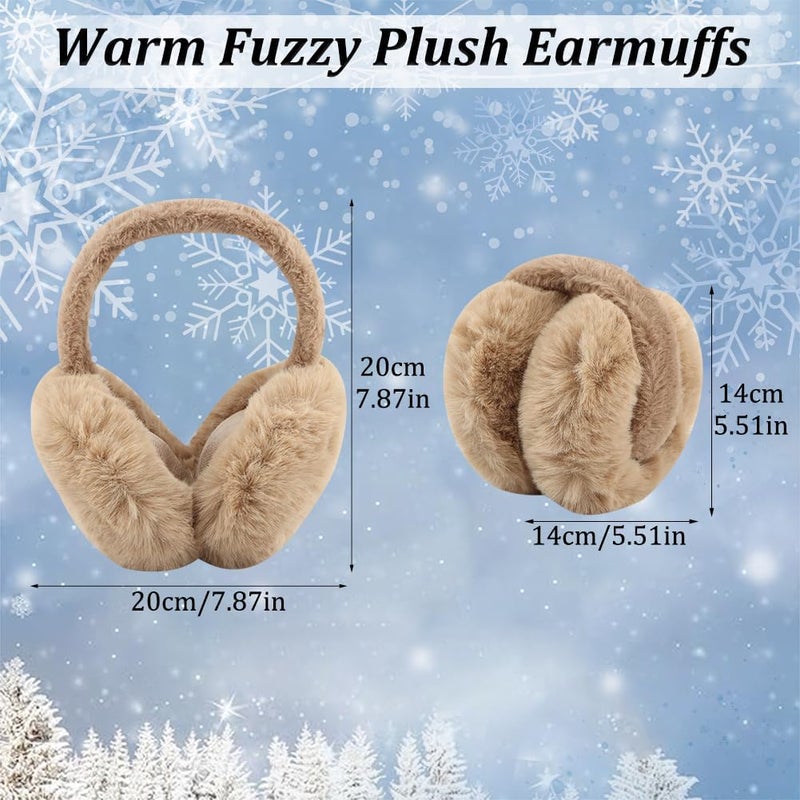 Ranjaner Winter Ear Muffs Women, Faux Fur Winter Girls Fuzzy Earmuffs, Foldable Fluffy Ear Covers, Outdoor Warm Ear Covers - Image 2